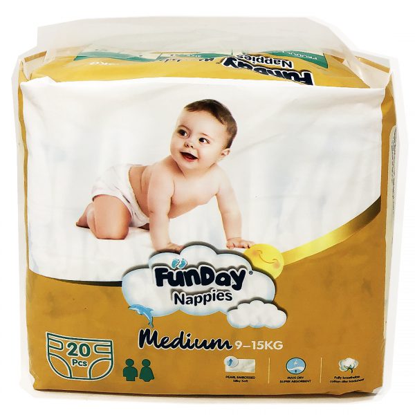 FUNDAY BABY DIAPER – M (8pktsx20pcs)