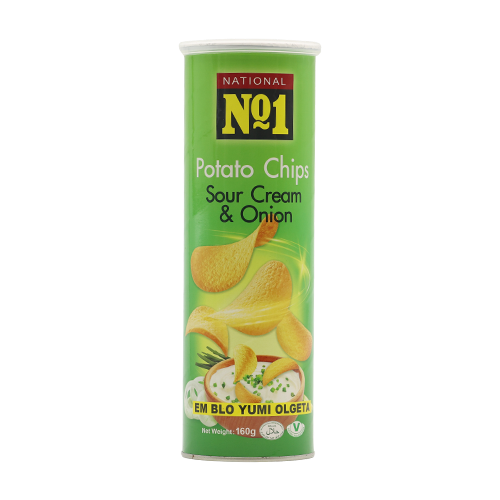 No.1 POTATO CHIPS – SOUR CREAM & ONION FLAVOUR 24X160G