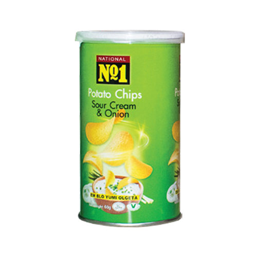 No.1 POTATO CHIPS – SOUR CREAM & ONION FLAVOUR 48X60G